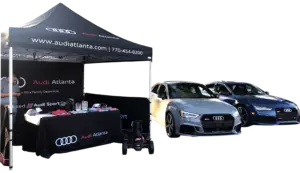 Pop Up Tent Audi 2 custom fabric printing canwil textiles